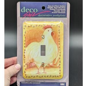 Vintage Rooster Switch Plate Cover Chicken NOS Deco Style Decorative Wall plate